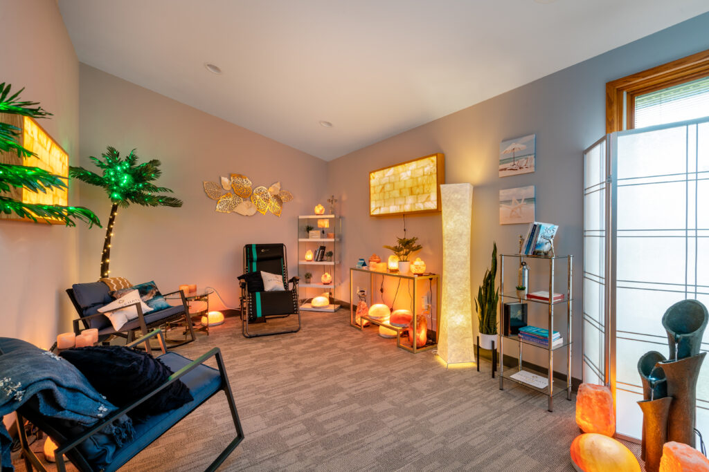 A salt room therapy set up inside Dublin's new Tranquility Center.