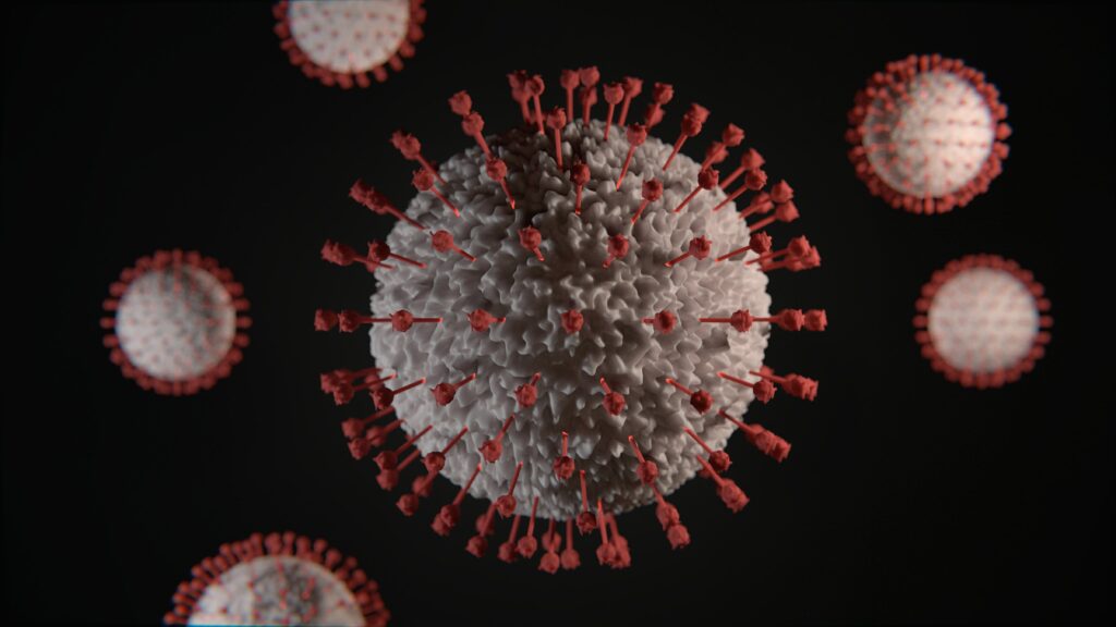 A molecule of the coronavirus disease.