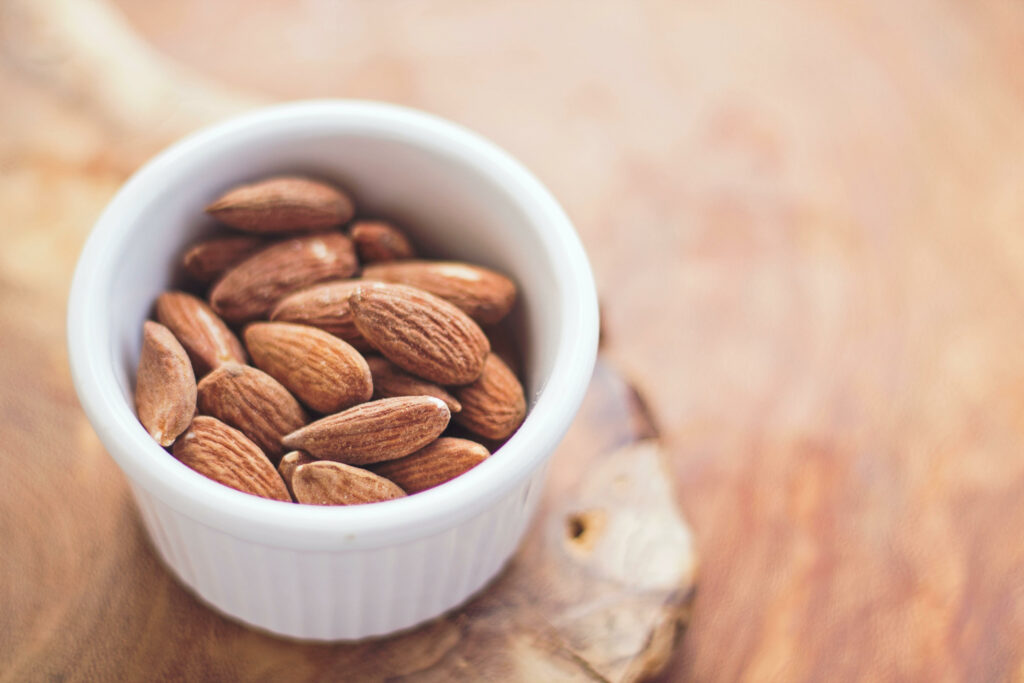 A small bowl of almonds — one of the tastiest gifts for the health nut in your life. 