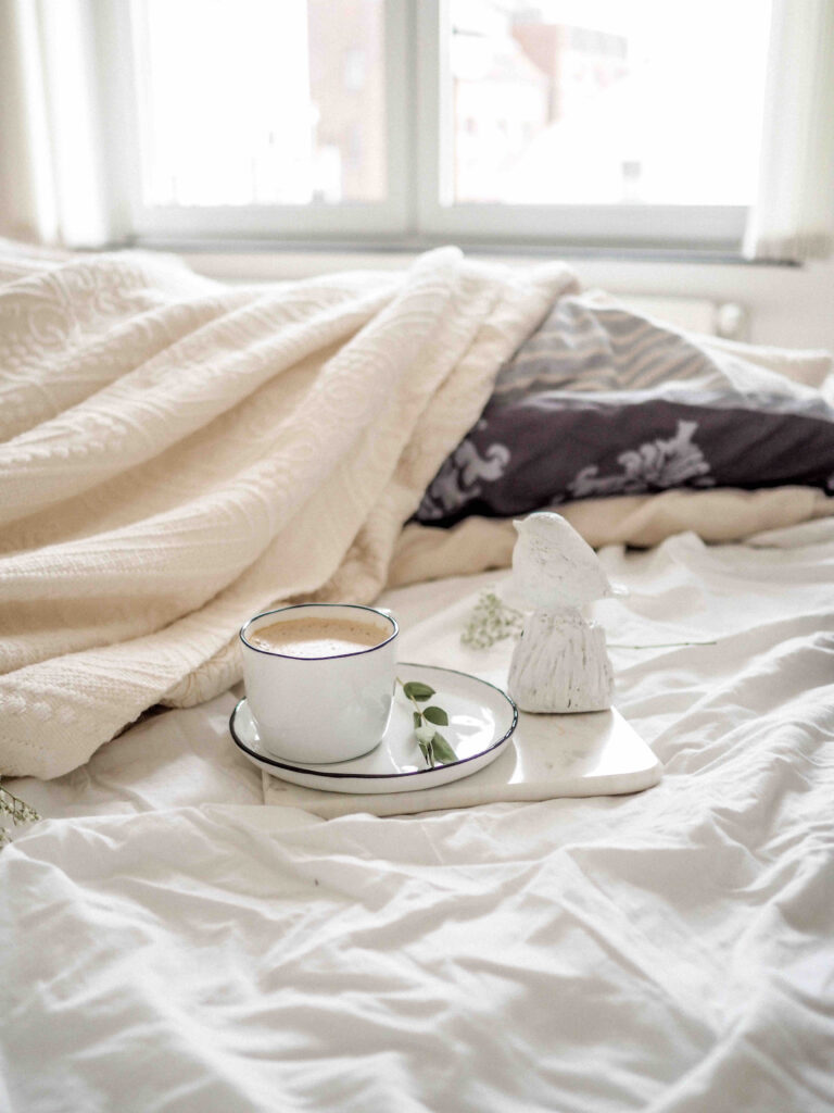 Tea in bed for a sick person.