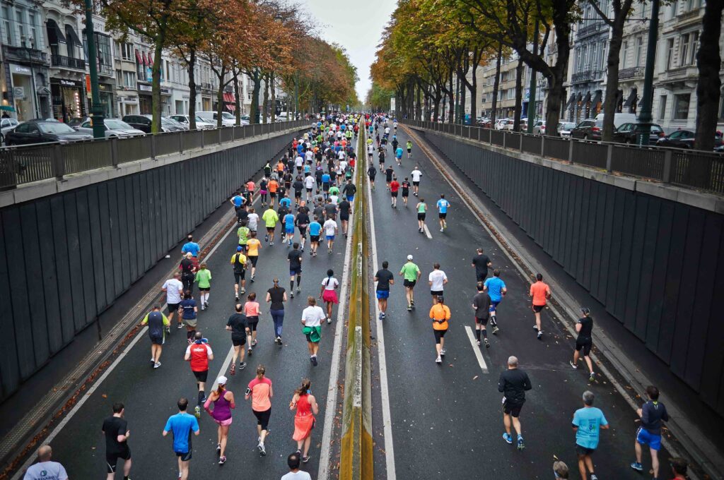 A large street race, representing one of the most common employee wellness activities around.